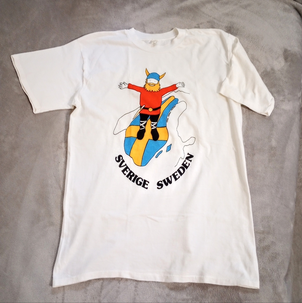 Vintage Single Stitch Sweden Swedish Viking Tee T-shirt M L